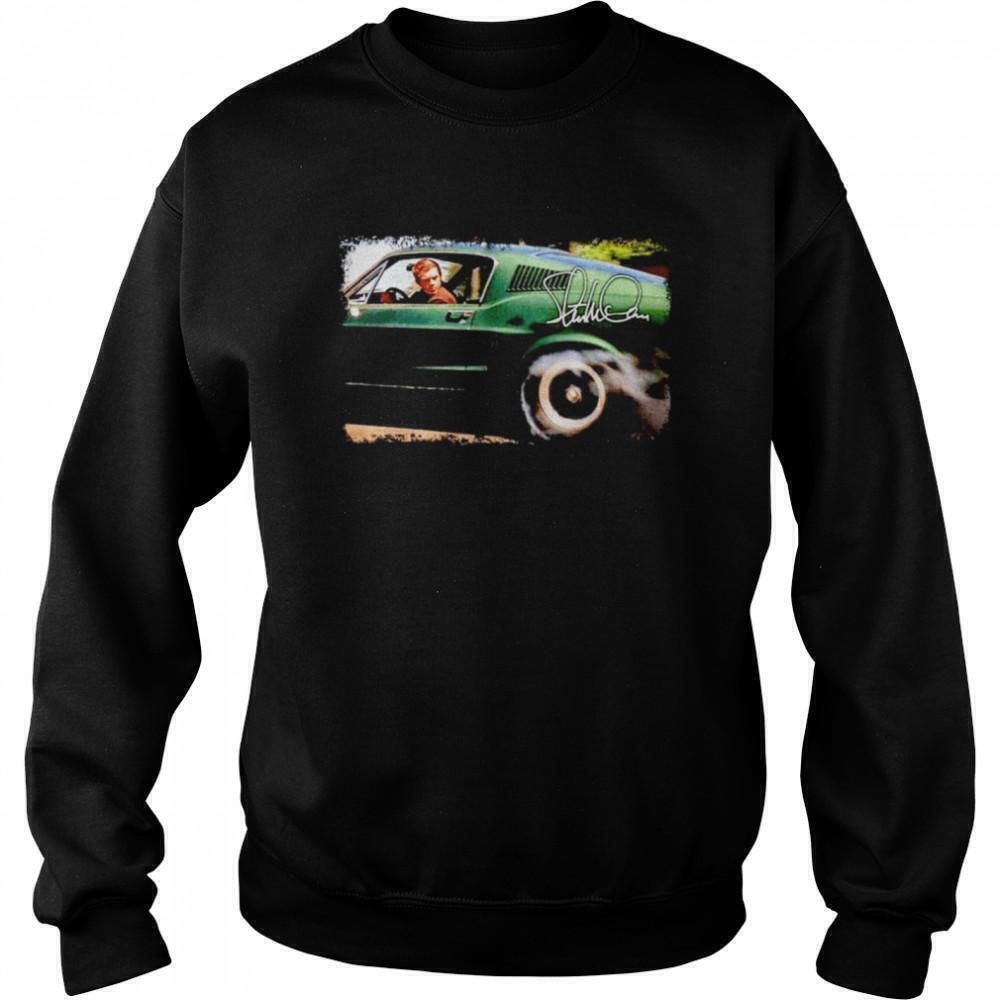 Bullitt Steve Mcqueen Signature Classic Movie Car Culture Sweatshirt